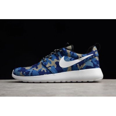 Nike Roshe Run Id Beyaz / Camo Mavi Koşu Ayakkabısı Türkiye - 0SEOL7BX